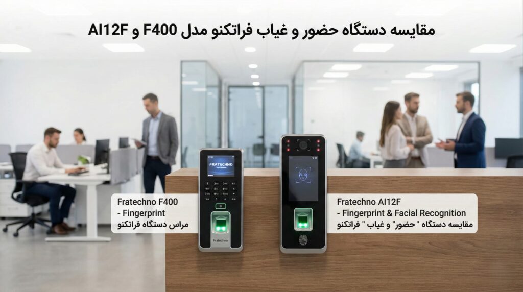 مقایسه دستگاه‌های حضور و غیاب فراتکنو مدل F400 و AI12F